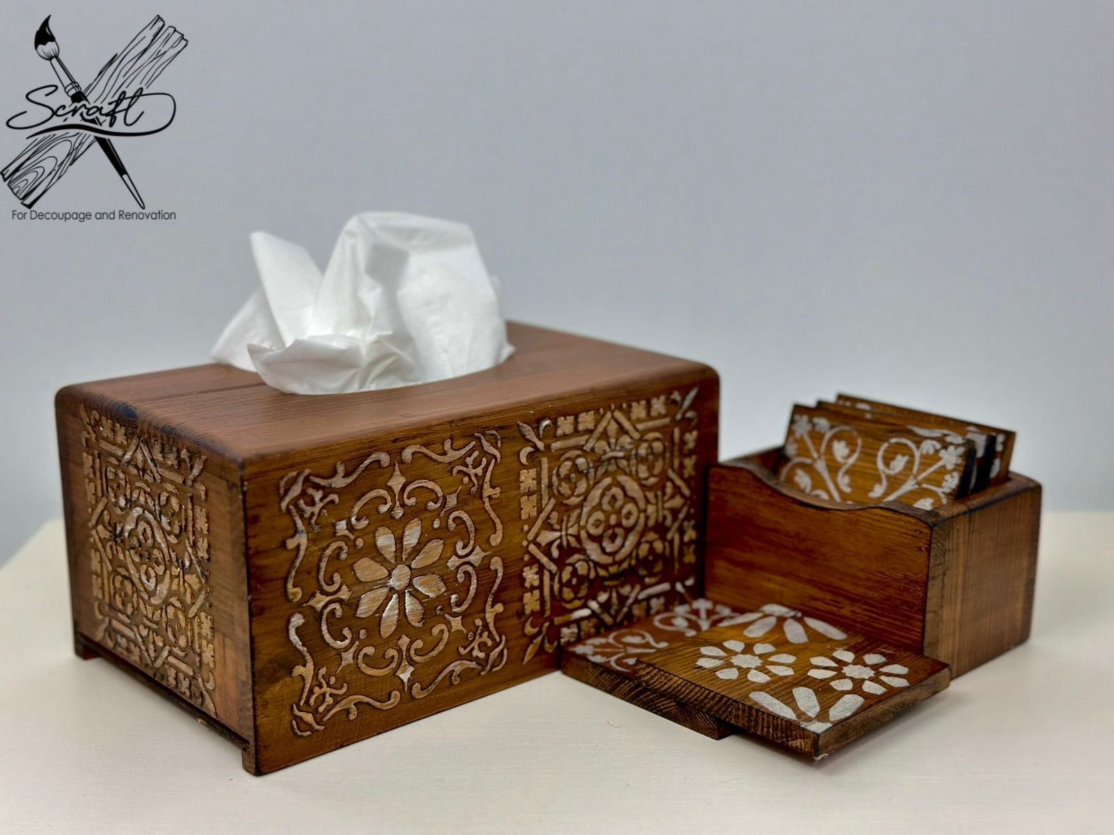 tissue box & coaster